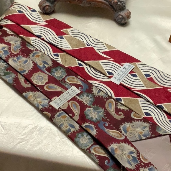 Burma Bibas Vintage 100% silk ties, bundle of 4 - Picture 9 of 10